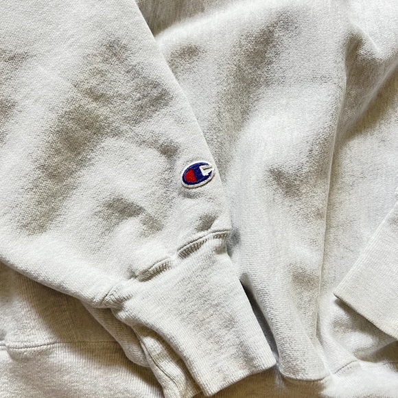 vintage champion light grey villanova reverse weave hoodie - Picture 4 of 5